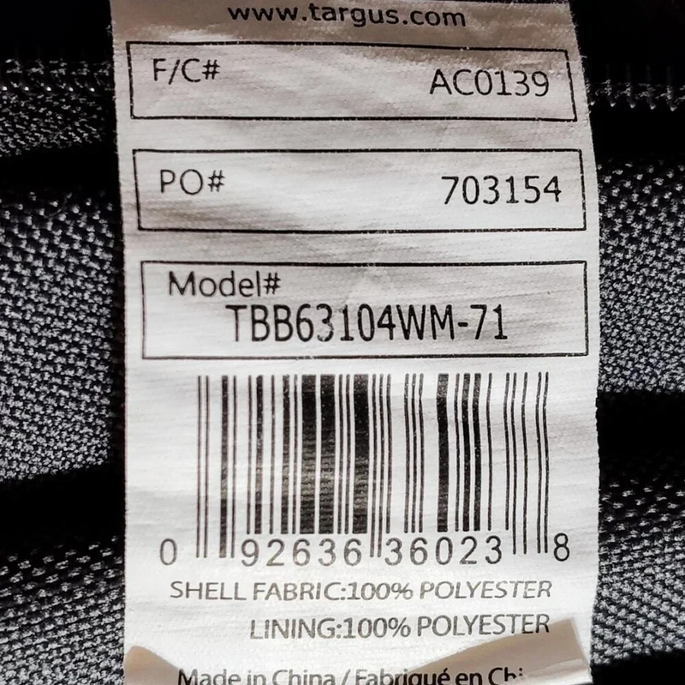 TARGUS Backpack Padded to Carry Laptop/Electronics Slate Gray